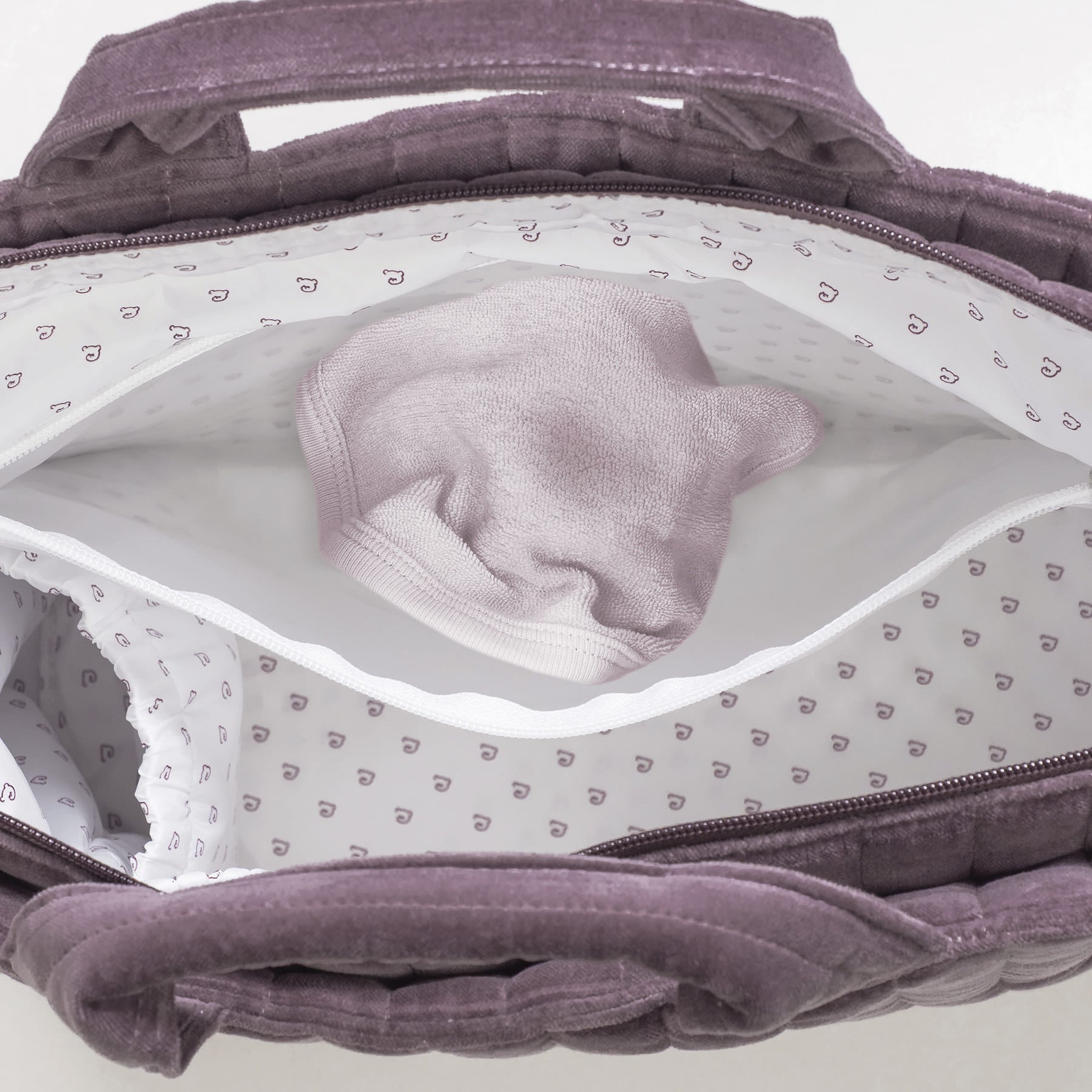 Vízhatlan zseb a kezelt bársony pamut pelenkázó táskában