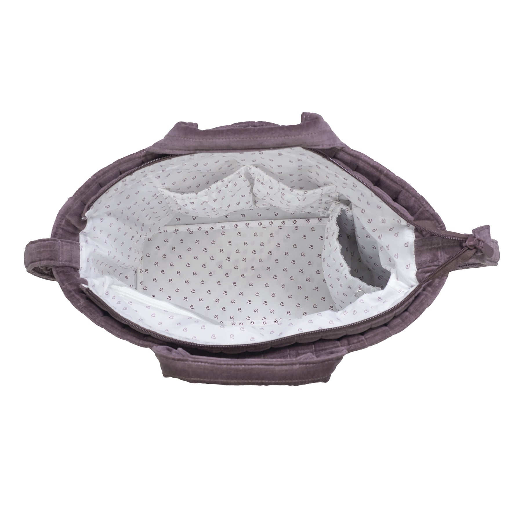 Pamut bársony pelenkázó táska jól átlátható zsebekkel, hozzá illő pelenkázó lappal