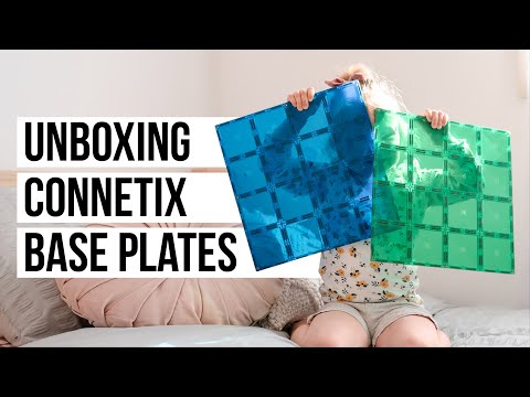 CONNETIX mágneses építőjáték (szivárvány) - Blue & Green Base Plate Pack (2 db)