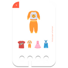 Puncho fejlesztő játék gyerekeknek fa tartóval - öltözködés téma