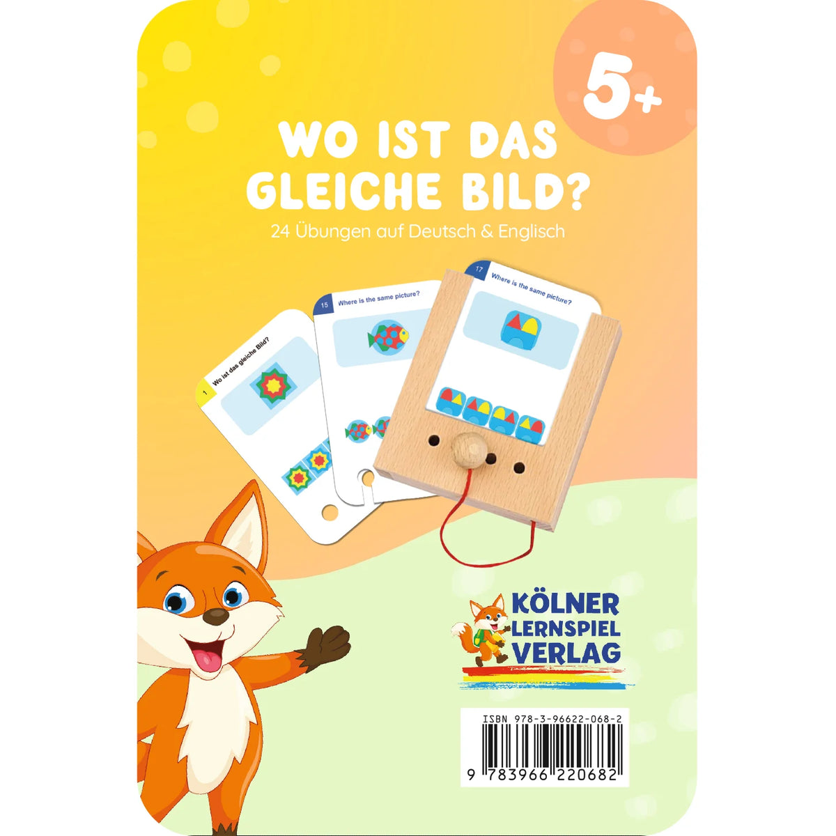 Puncho kártyacsomag Hol a párja? 5 éves kortól – a csomag borítója a Kölner Lernspielverlag rókájával