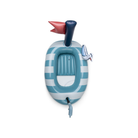 Felülnézeti kép a Swim Essentials hajós úszógumiról, látható spricnivel és kényelmes belsővel.