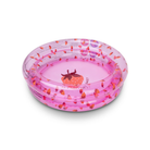 Swim Essentials áttetsző rózsaszín baba medence vidám eper mintával, biztonságos kétszintes légkamrával a legkisebbeknek