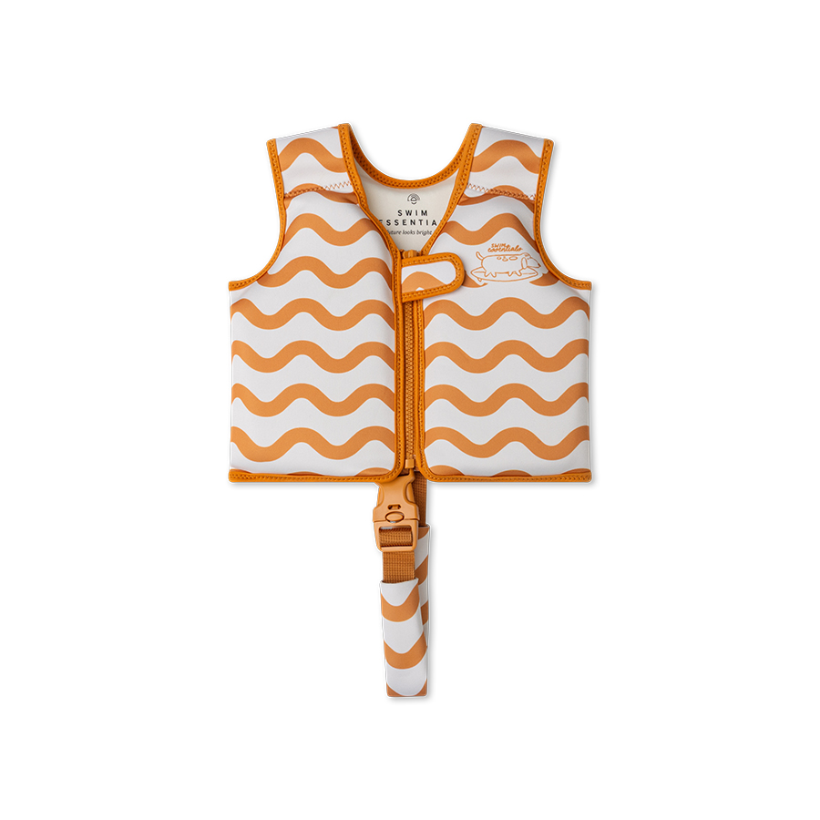 Swim Essentials narancs szörfös pettyes leopárdmintás neoprén gyerek úszómellény, 11-18 kg-os súlyhatárhoz.