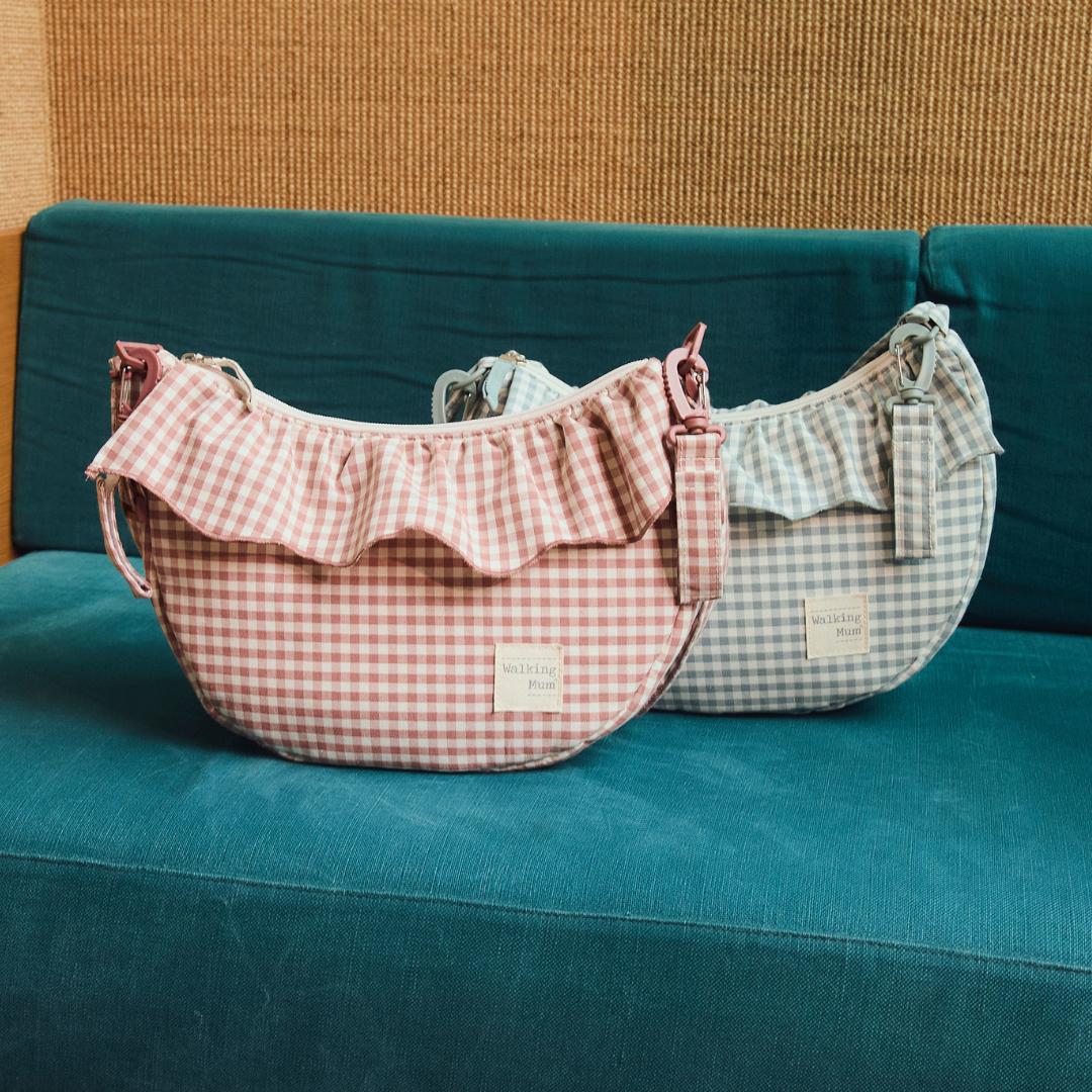 Walking Mum Praliné rózsaszín és Matcha zöld kockás gondola pelenkázó táska