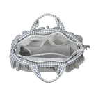 A Walking Mum Praliné Zöld kockás pelenkázó táska belső elrendezése: thermo zseb és vízálló rekeszek