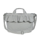 Walking Mum Matcha zöld kockás fodros pelenkázó táska hosszú vállpánttal