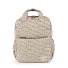 Kényelmes, tágas, jól rendszerezhető pelenkázó hátizsák virágos rózsaszín mintával