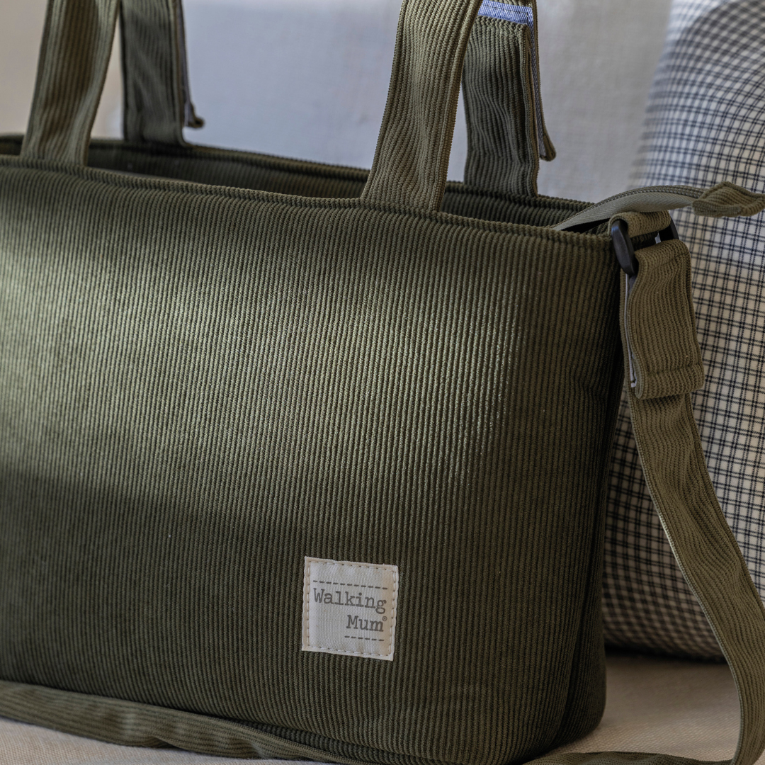 Kordbársony pelenkázó táska menta színben 