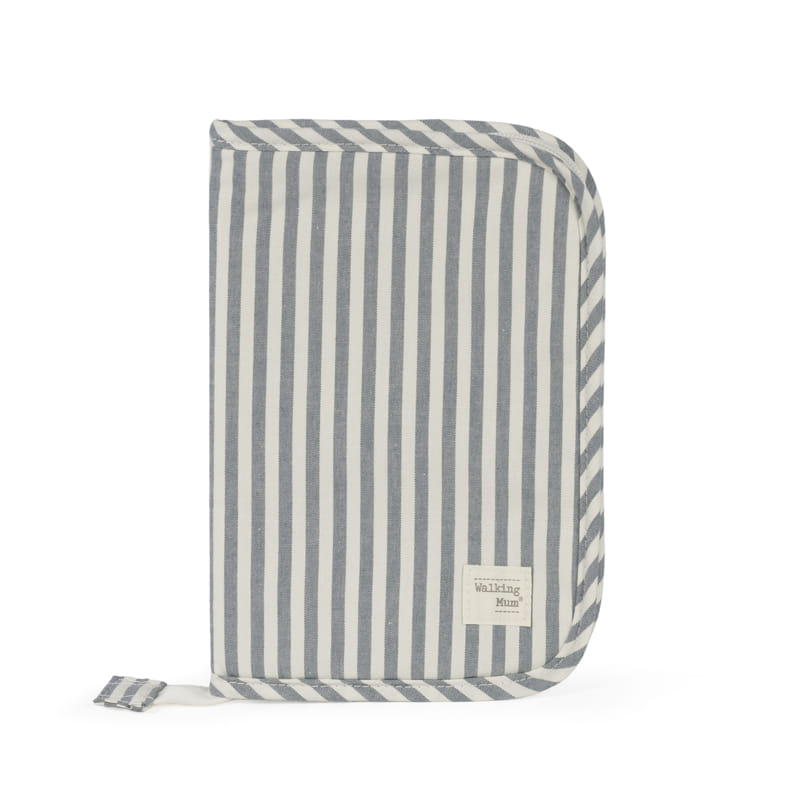 Walking Mum Praliné zöld csíkos cipzáras egészségügyi irattartó szemből