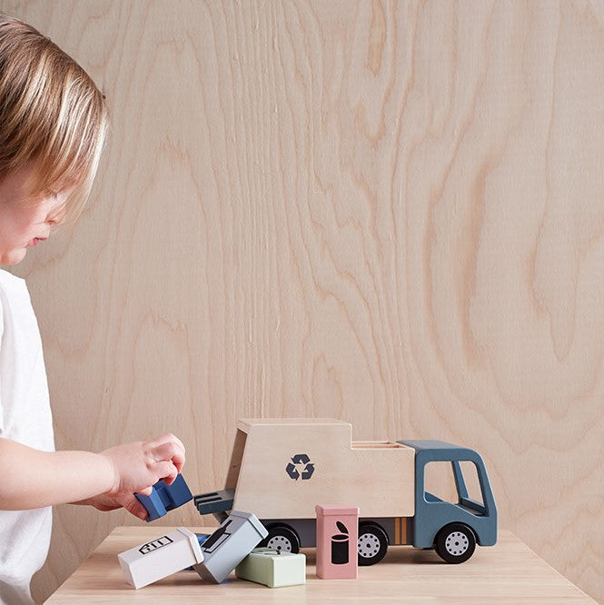 Kid's Concept szelektív hulladékgyűjtő kukásautó gyerekjáték - pippadu