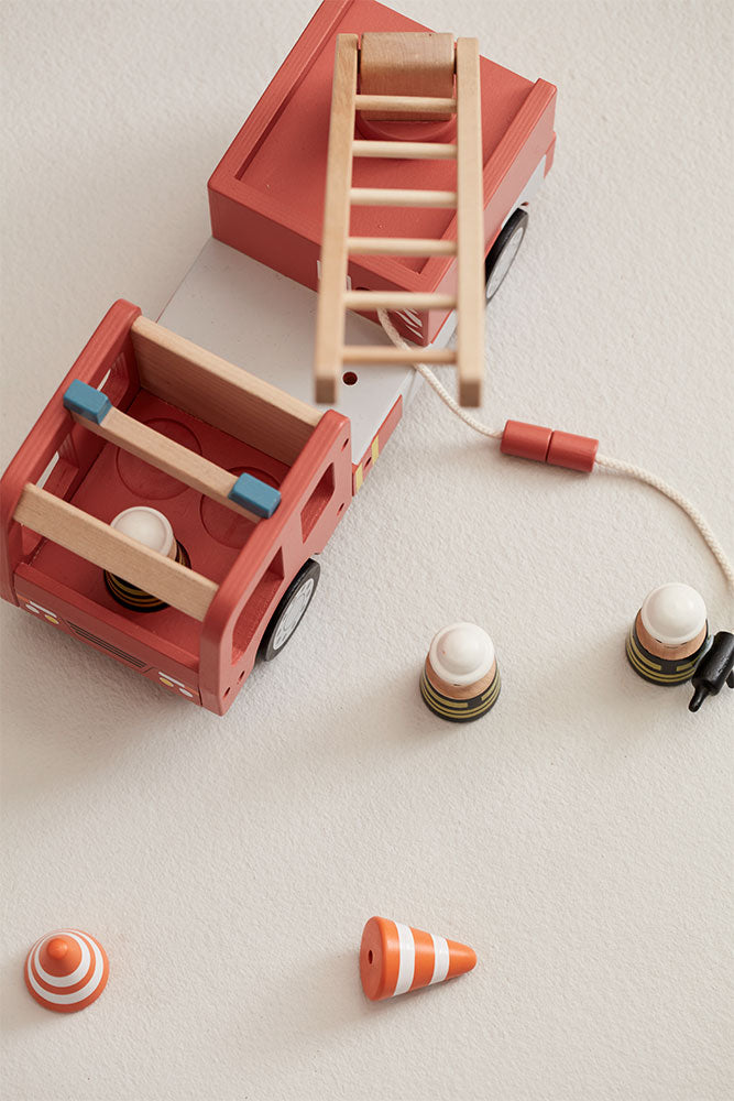 Kid's Concept tűzoltó autó fa játék - pippadu