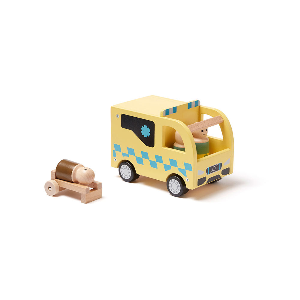 Kid's Concept fajáték gyerekeknek - Mentő autó hordággyal és 3 figurával - pippadu