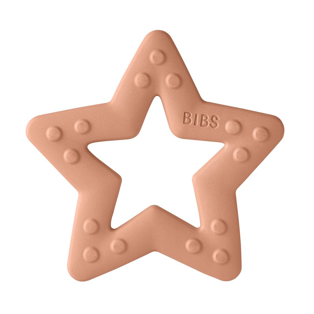 BIBS rágóka csillag alakú - barack színben - pippadu
