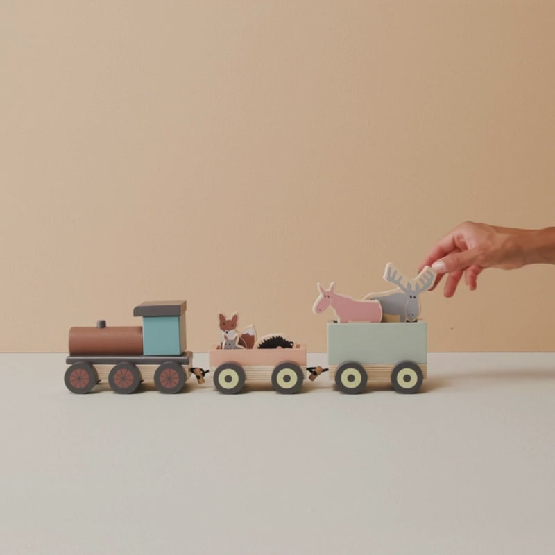 Kid's Concept - Edvin - Állatos fa vonat - pippadu