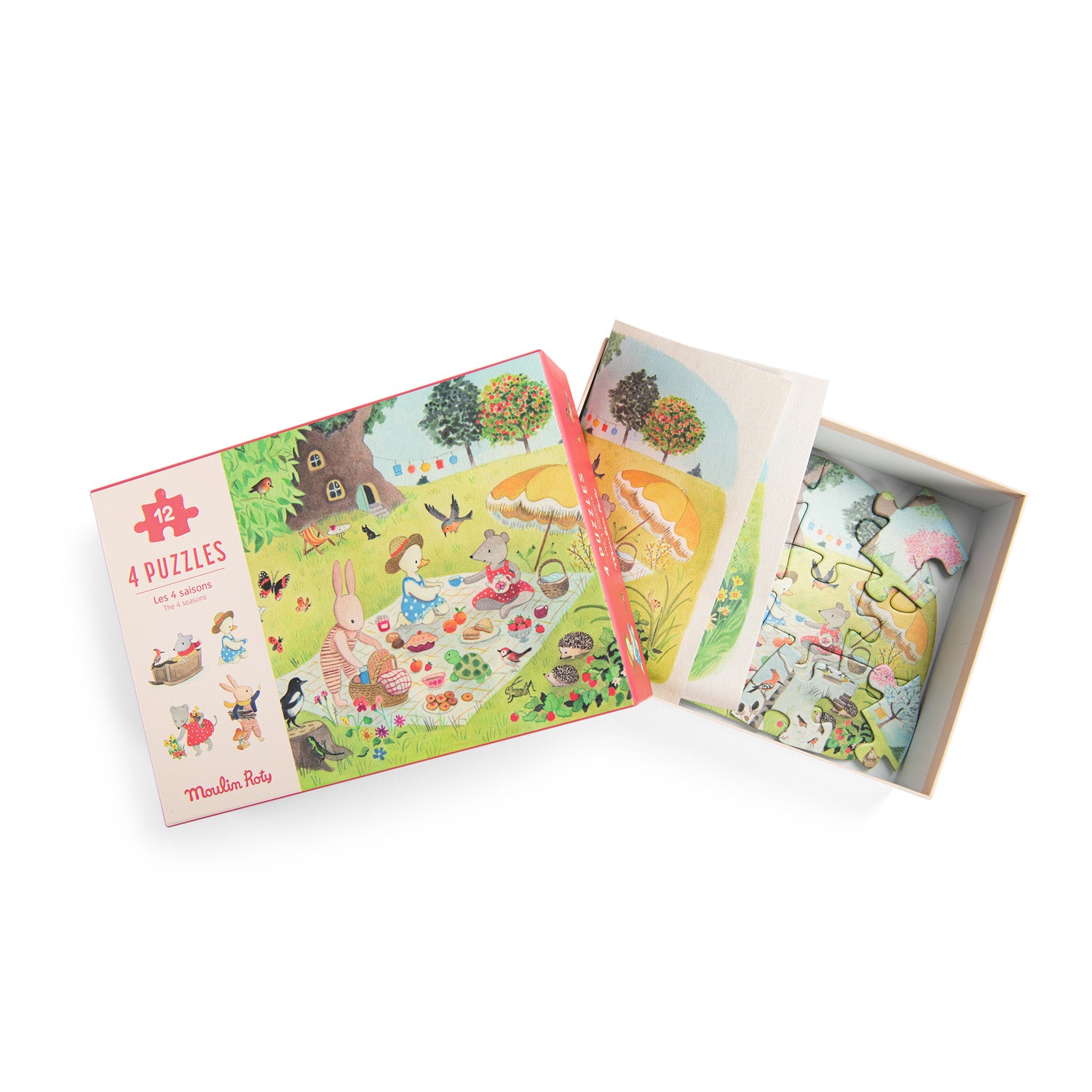 Moulin Roty kirakó gyerekeknek - 4 db puzzle a dobozban - pippadu