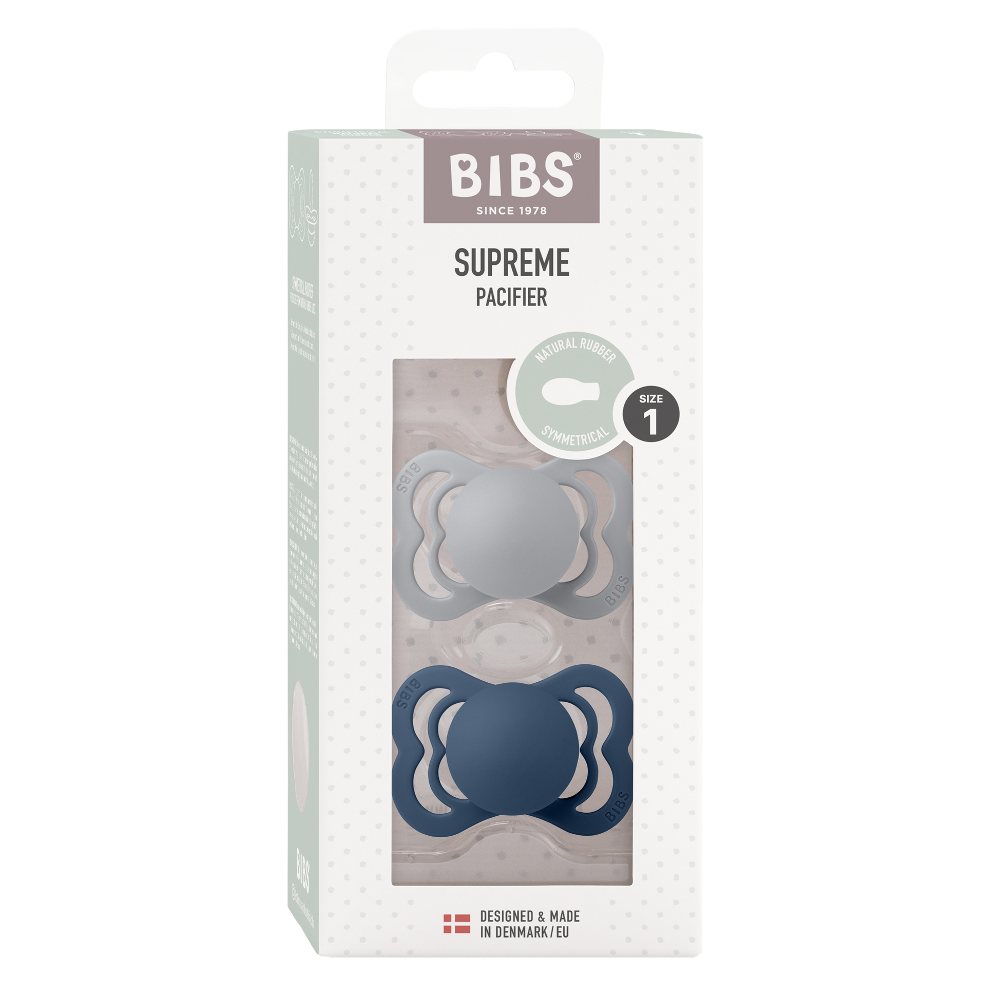 BIBS szimmetrikus cumi természetes ntúrkaucsuk cumifejjel - pippadu