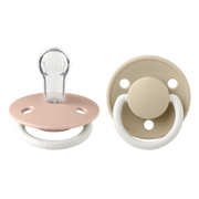 BIBS De Lux világítós cumi púderrózsaszín és vanília színben - www.pippadu.hu - szilikon, egyméret