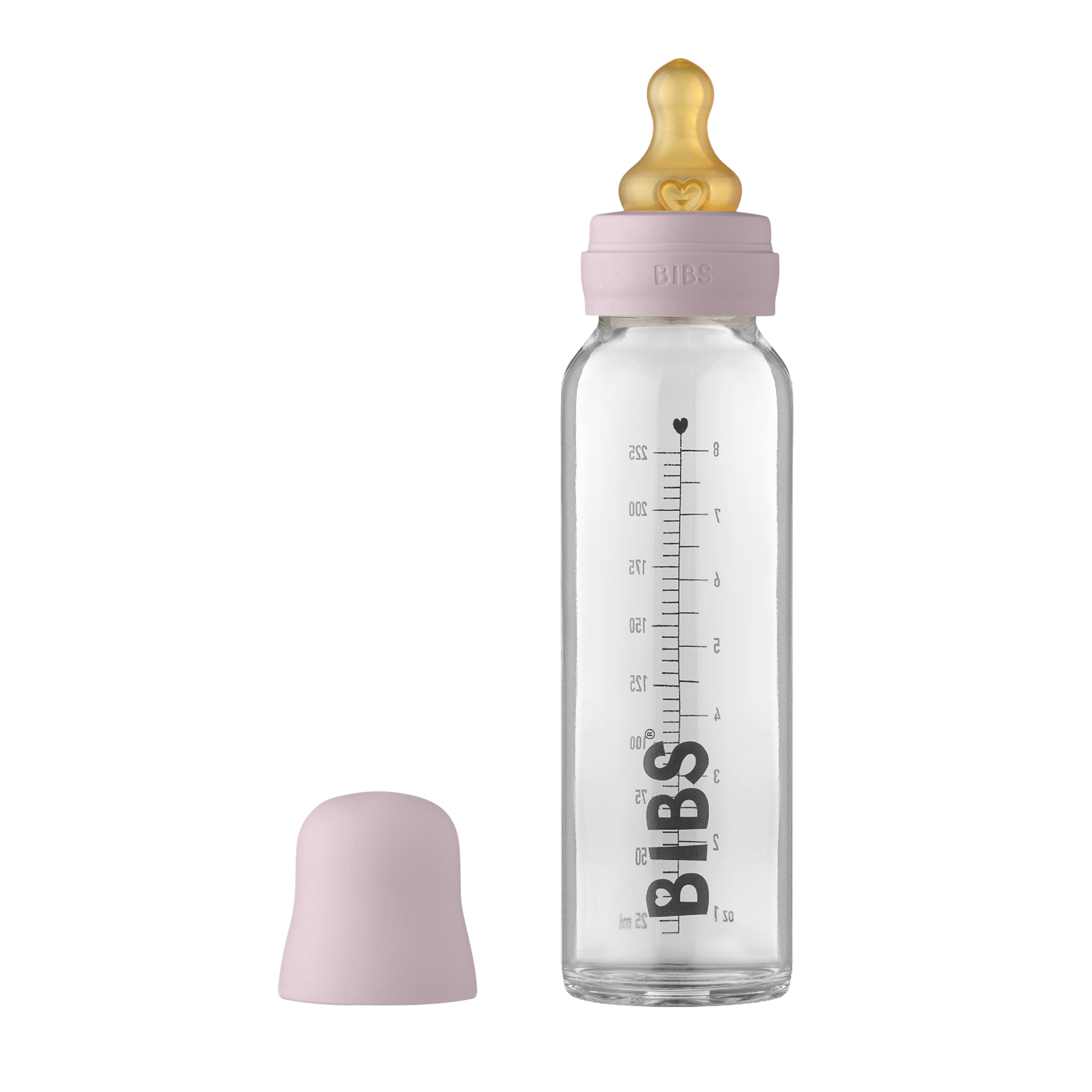 BIBS cumisüveg üveg cumisüveg halvány lila színben - www.pippadu.hu - cumisüveges táplálás