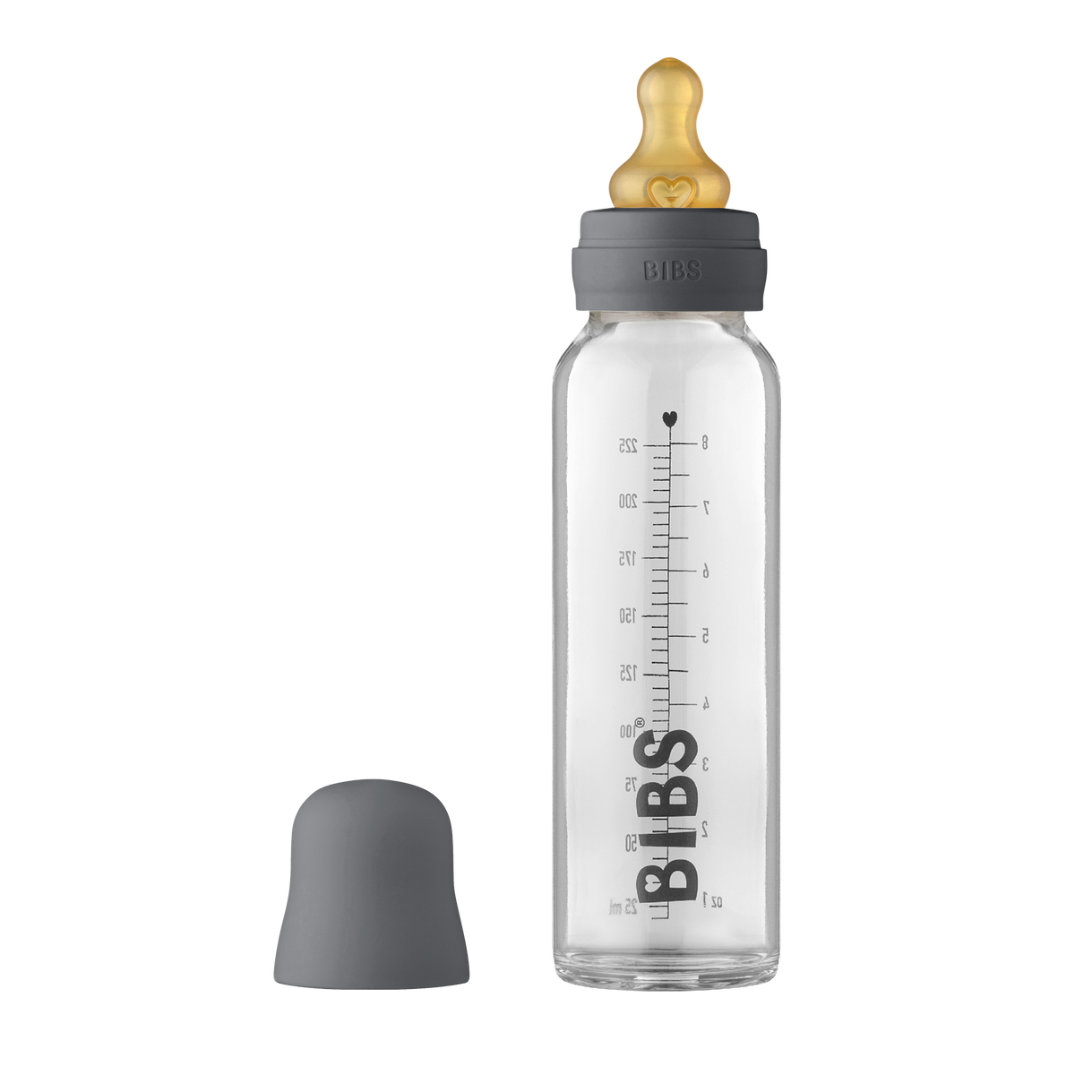 BIBS üveg cumisüvegszett - grafit - 225 ml - Pippadu