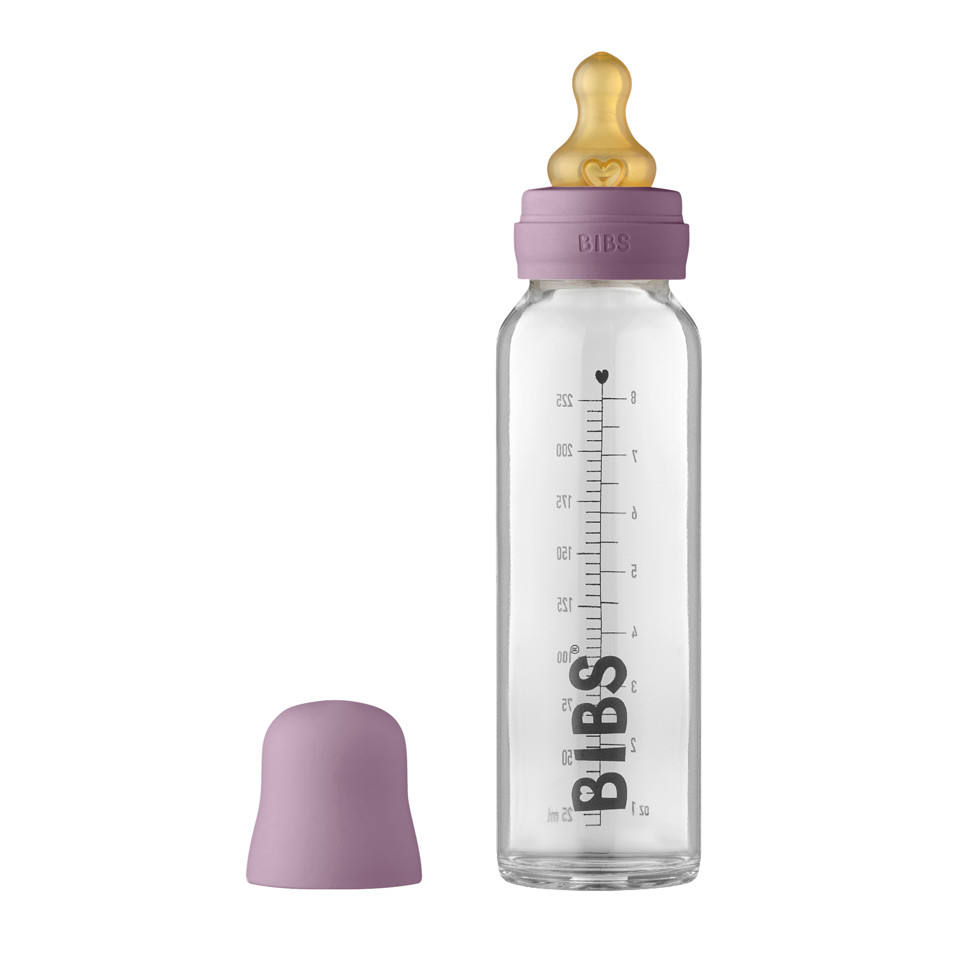 Üveg cumisüveg gyerekeknek lassú áramlású natúrkaucsuk cumifejjel  - pippadu - BIBS