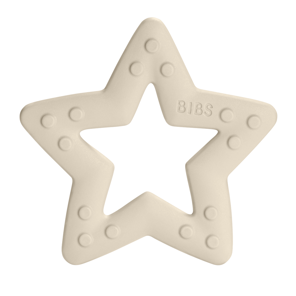 Csillag alakú BIBS rágóka krémfehér színben - Pippadu
