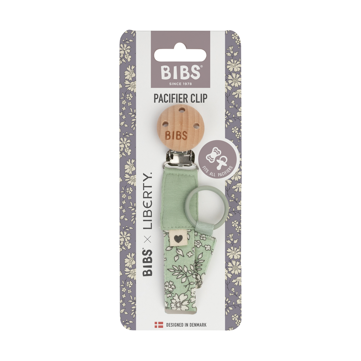 BIBS×Liberty cumilánc Capel - zsálya színben egyedi csomagolásban - pippadu