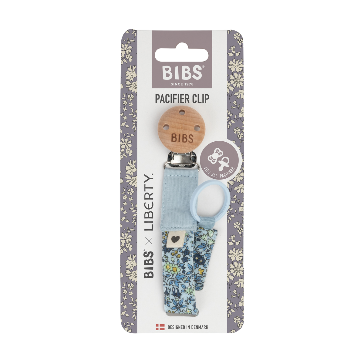 Pamut cumilánc BIBS×Liberty virágmintával - pasztellkék - pippadu