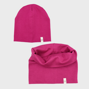 Beanie sapka-sál szett - ciklámen - Pippadu