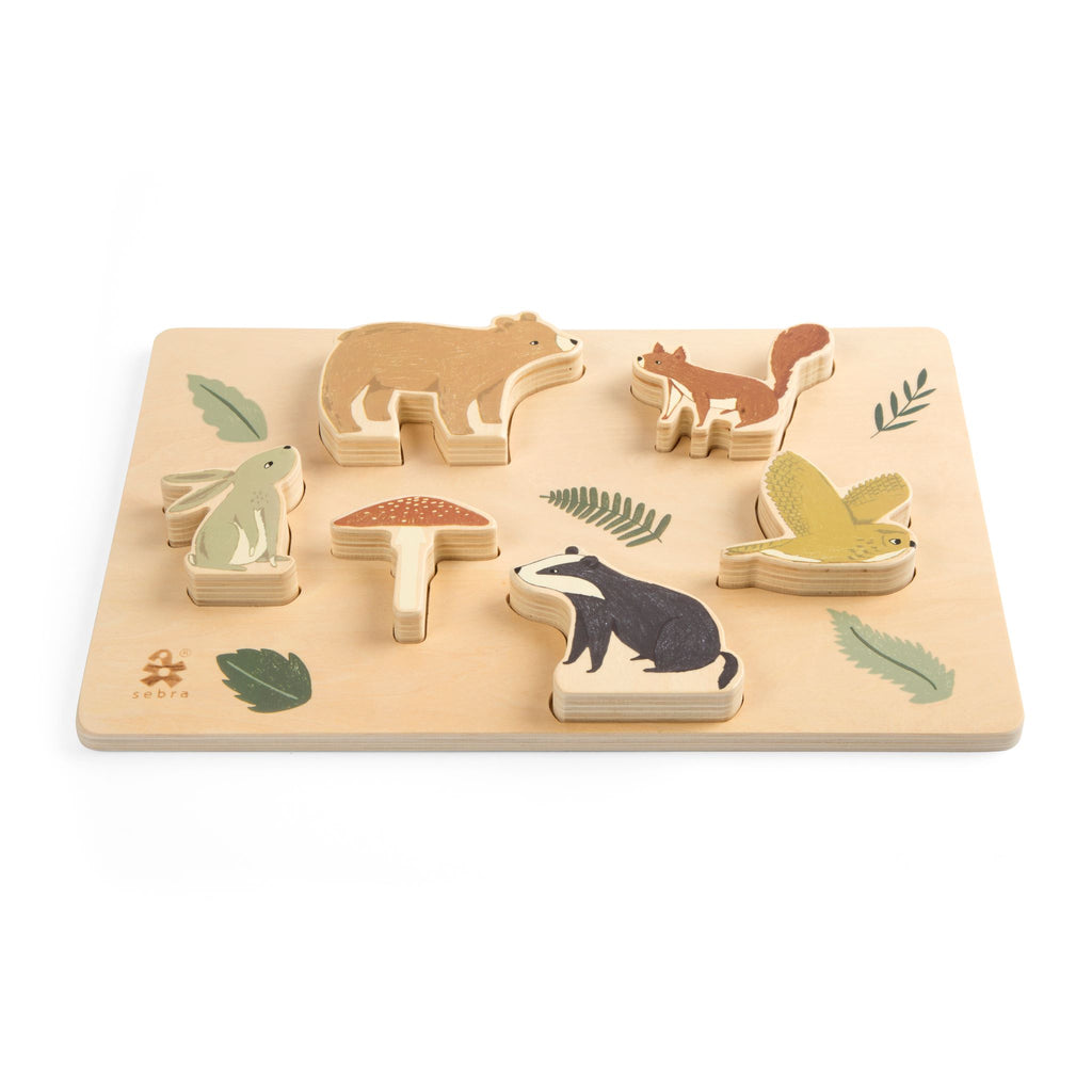 Formaberakó puzzle erdei állatokkal, sebra vastag puzzle - pippadu