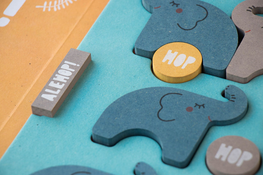 Fejlesztő játékok, fa játékok gyerekeknek - Londji márka - elefánt ügyességi játék - Hopp fáni - pippadu