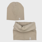 Beanie sapka-sál szett - latte - Pippadu