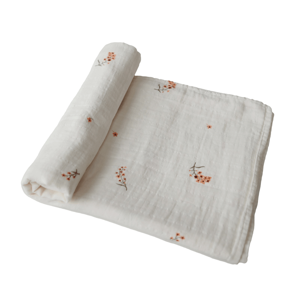 Mushie muszlin pólya - virágos mintával - pippadu