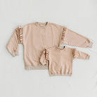 Anya-lánya pulóver szett - cappuccino színben - pippadu
