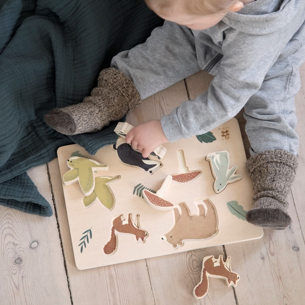Mesealkony formaberakó puzzle gyerekeknek erdei állatokkal - pippadu