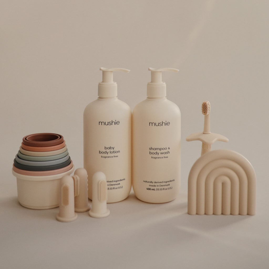 Illatmentes bőrápoló termékek a mushie márkától - testápoló babáknak - pippadu