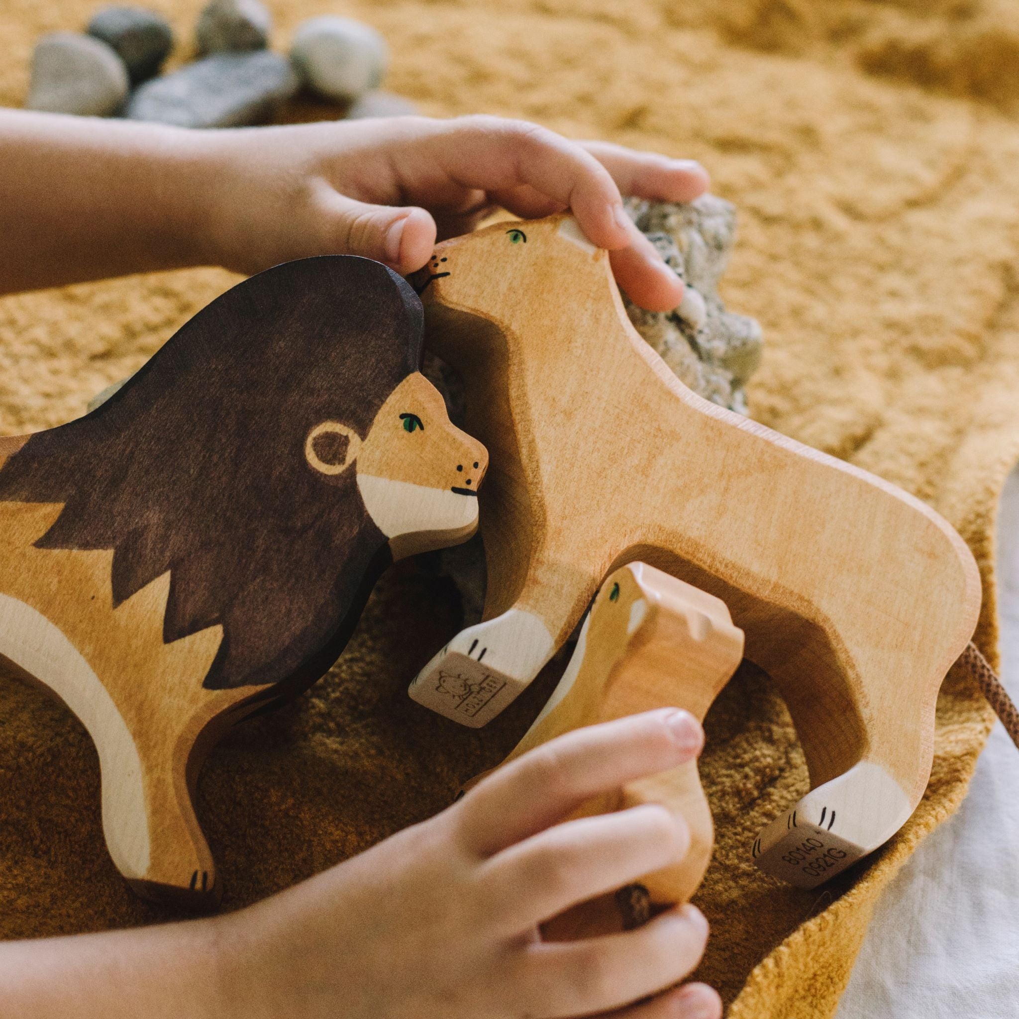 Holztiger oroszlán család fa játék gyerekeknek - kedvezményes áron - pippadu
