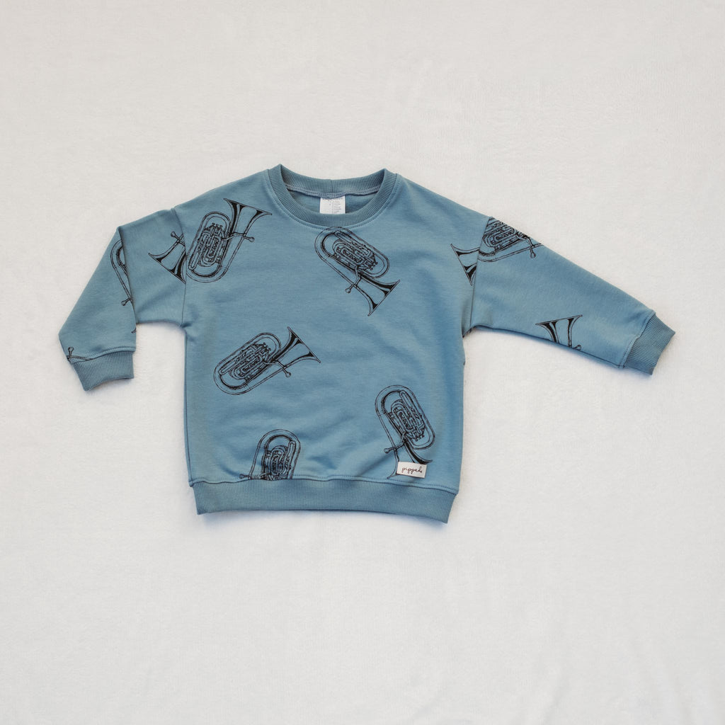 Gyerek pulóver limitált kollekcióban tuba mintával - pippadu