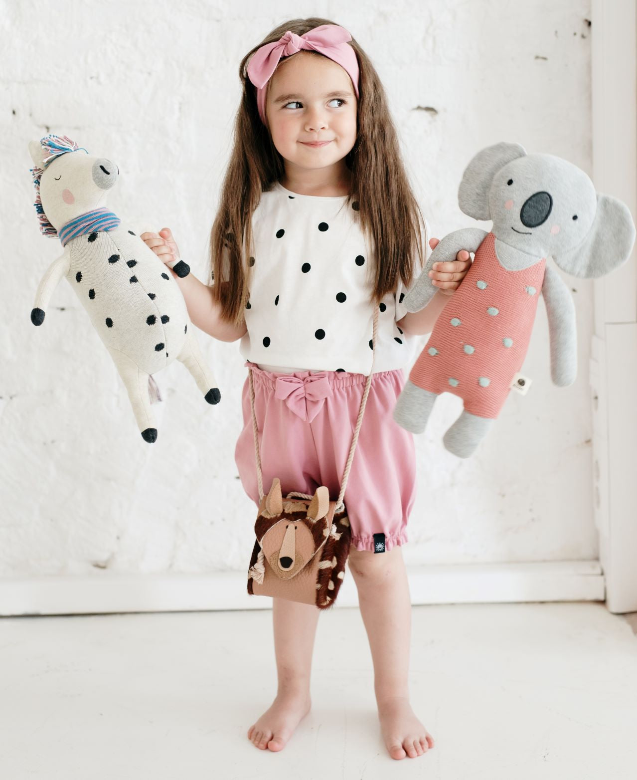 Rózsa fodros lányka nadrág dizájn masnival - pippadu